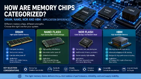 DRAM, NAND, NOR, and HBM: Understanding Memory Chip Applications
